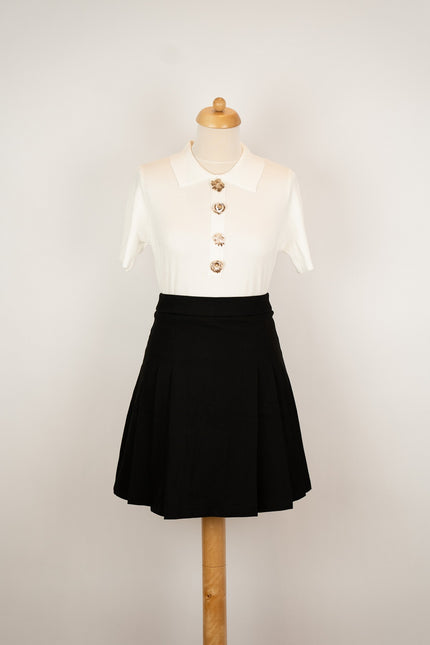 Zwart rokje met plooitjes