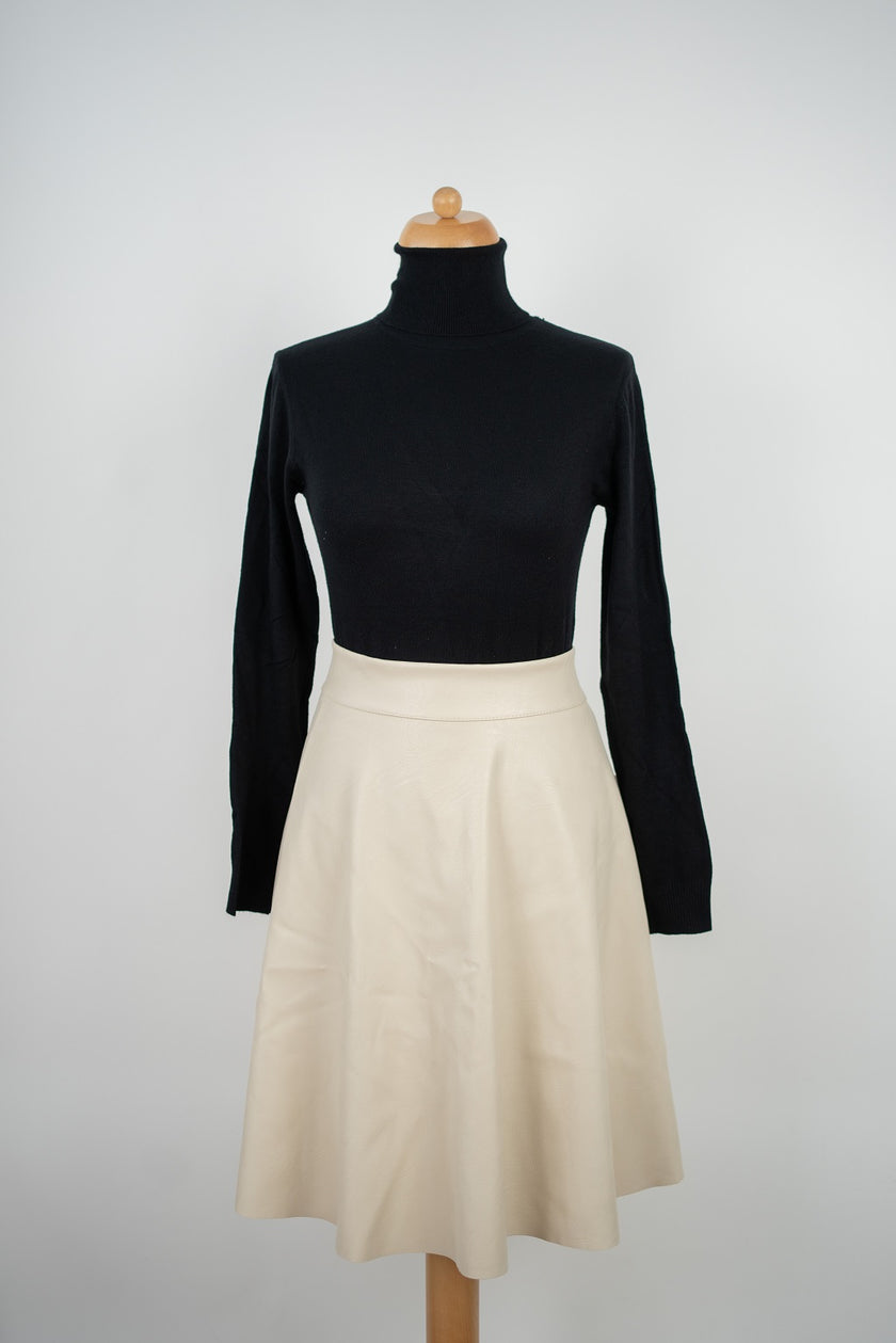 Zand klokkende lederlook rok