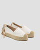 Witte espadrilles met strikceintuur