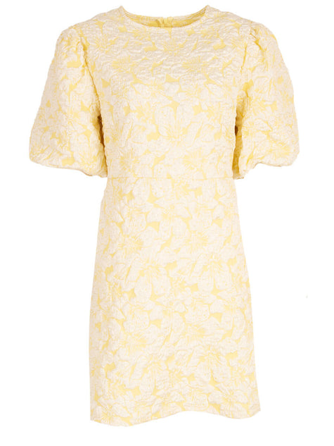 Geel jacquard jurkje