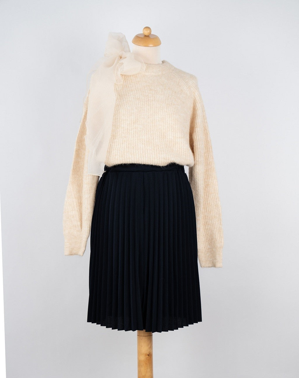 Donkerblauwe plissé rok