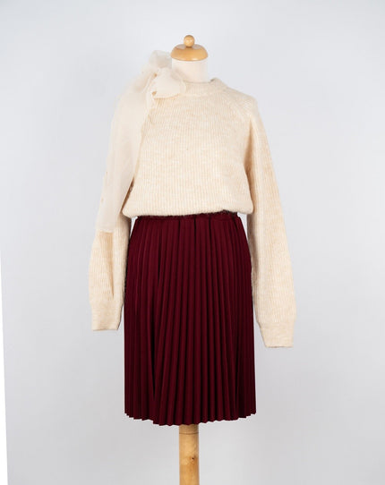 Bordeaux plissé rok