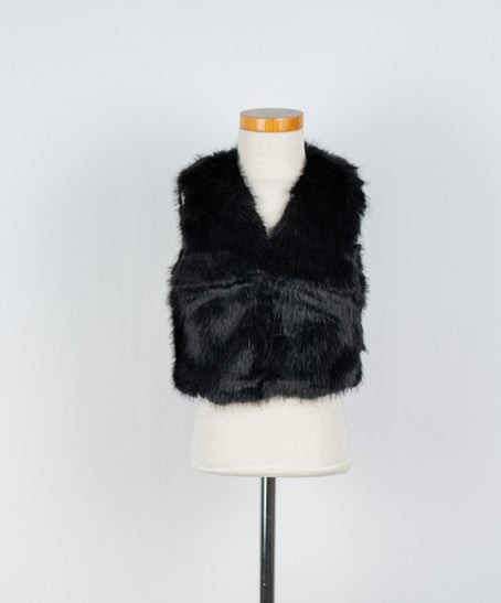 Zwart bont gilet