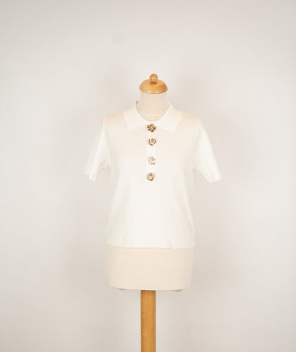 Offwhite truitje met knopen