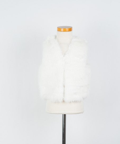 Offwhite bont gilet