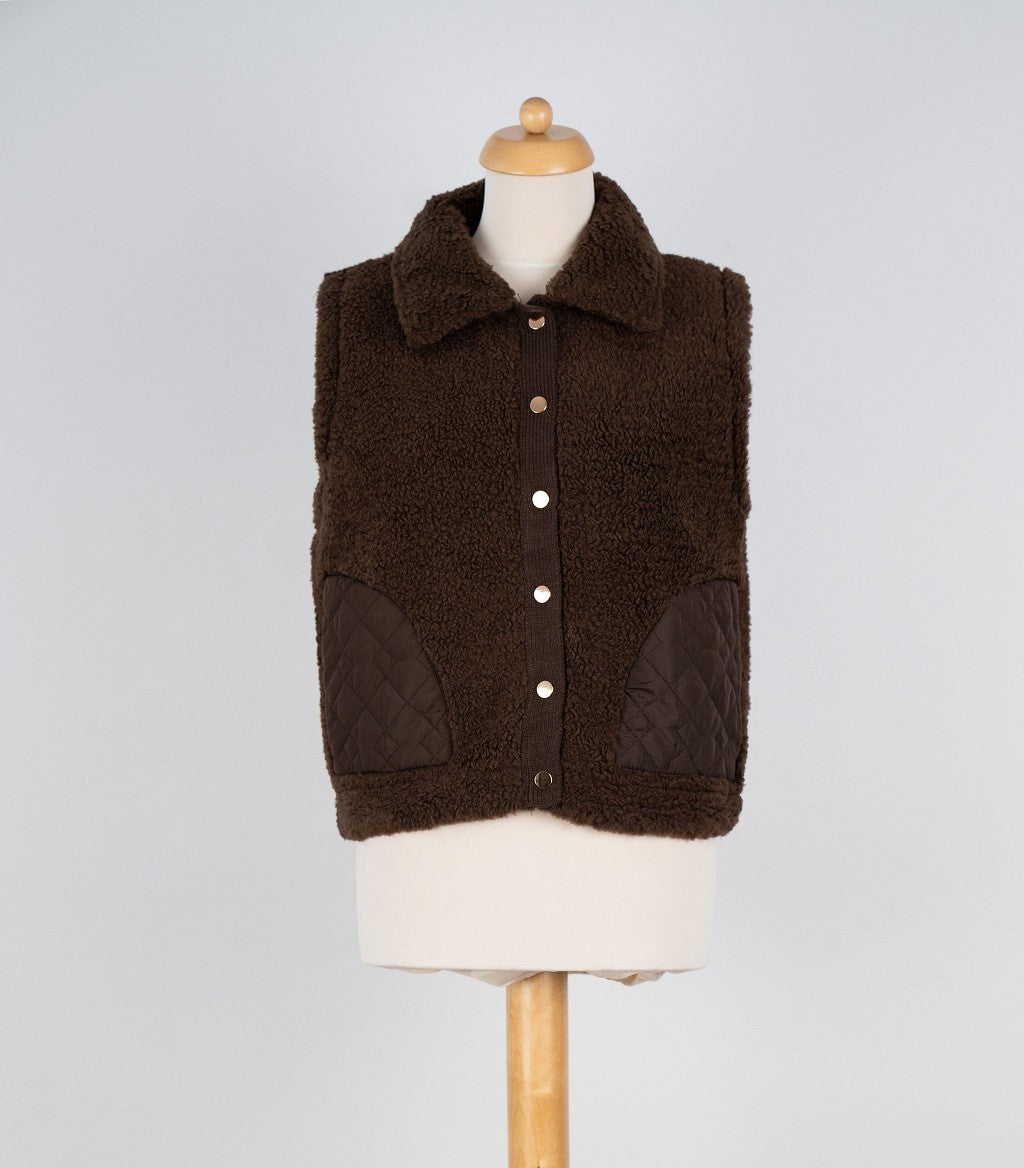 Donkerbruin gilet