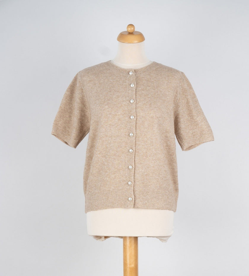 Beige vestje korte mouw