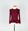 Bordeaux longsleeve met tasje