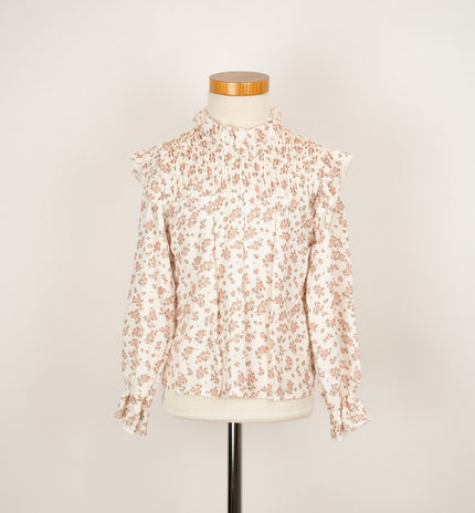 Oudroze gebloemd bloesje