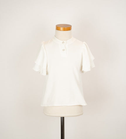 Offwhite bloesje met leuk mouwtje