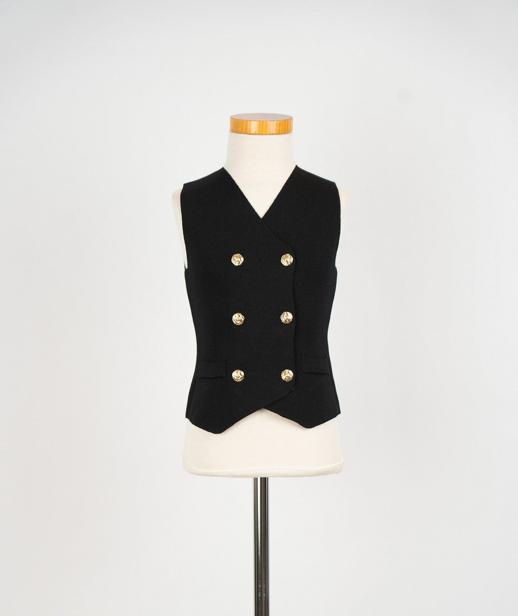 Zwart gebreid gilet