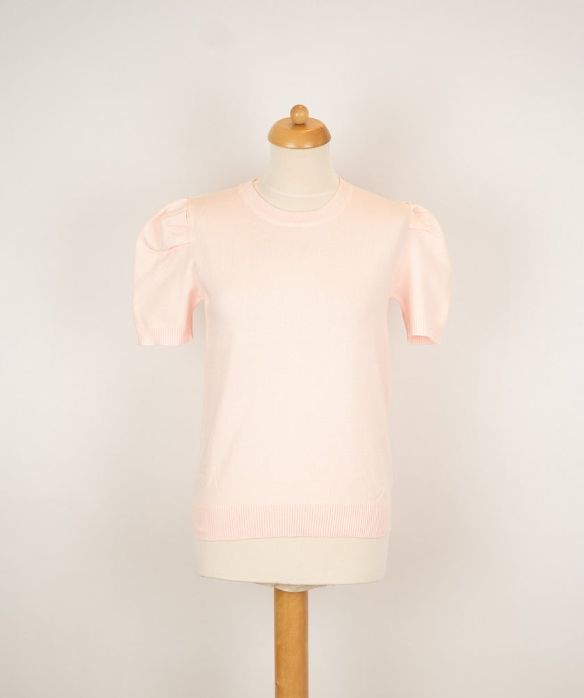 Roze truitje met pofmouwtje