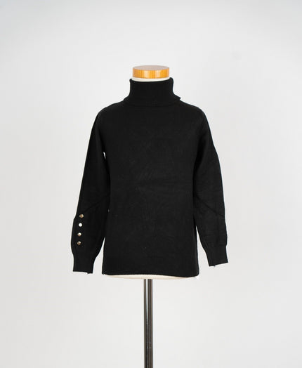 Zwarte col met knoopjes