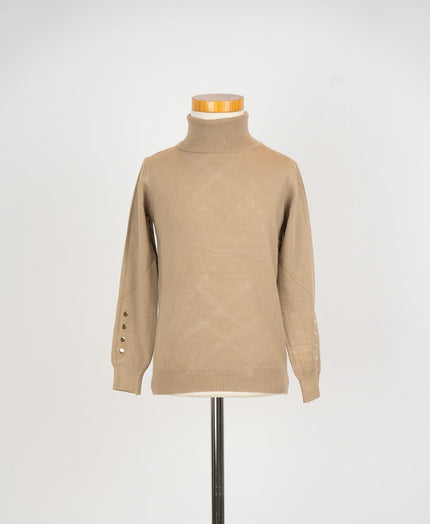 Taupekleurige col met knoopjes