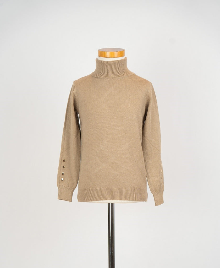 Taupekleurige col met knoopjes