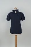 Donkerblauw shirt met strik