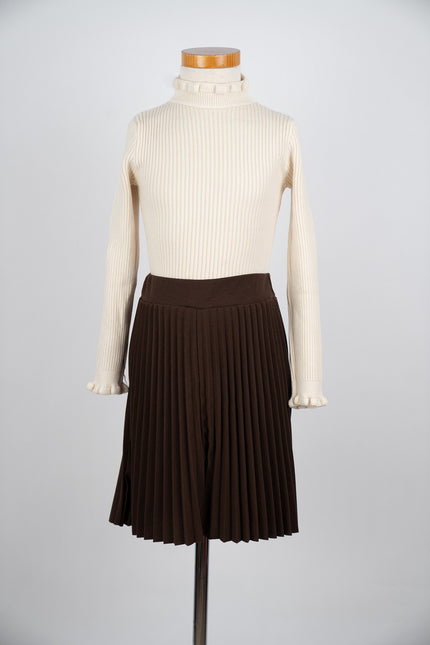 Donkerbruin plissé rokje