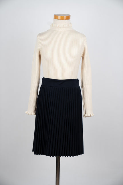 Donkerblauw plissé rokje