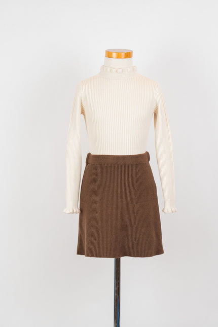 Bruin gebreid rokje
