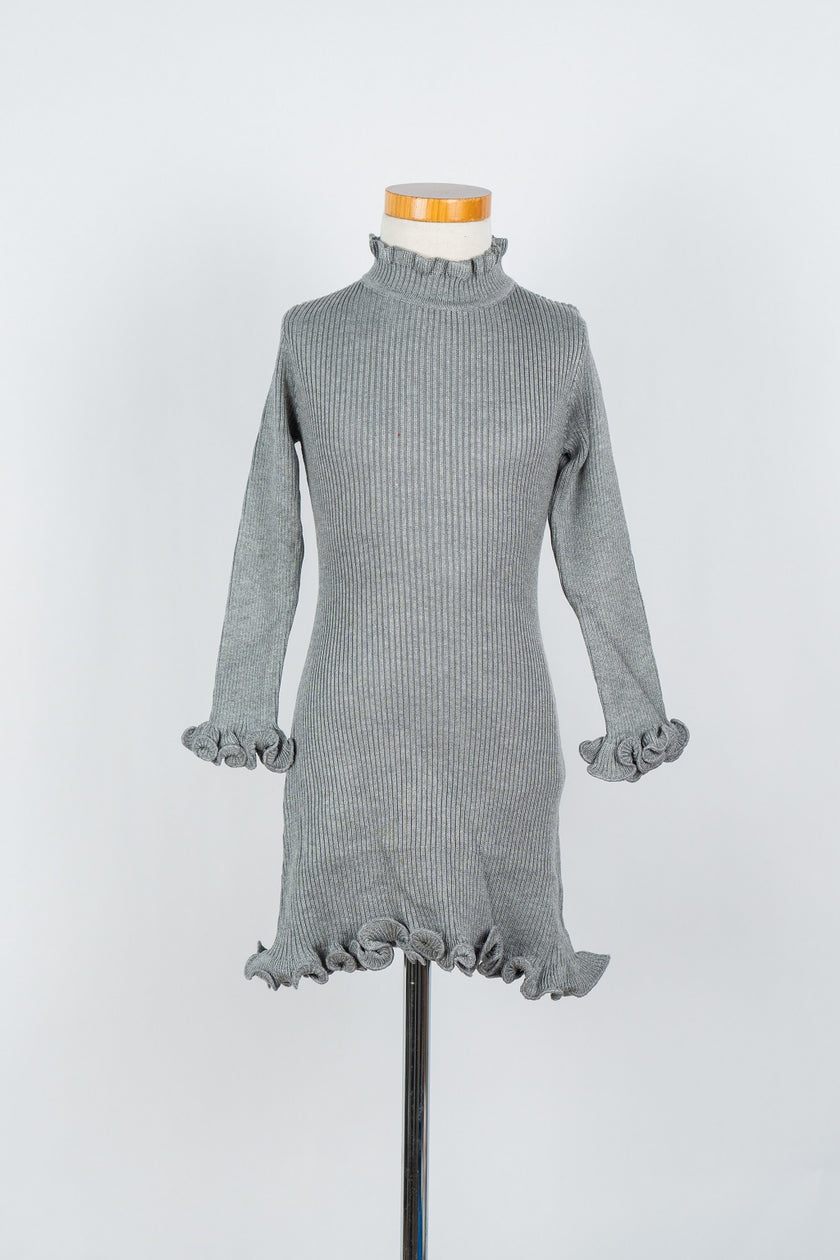 Grijs gebreid jurkje