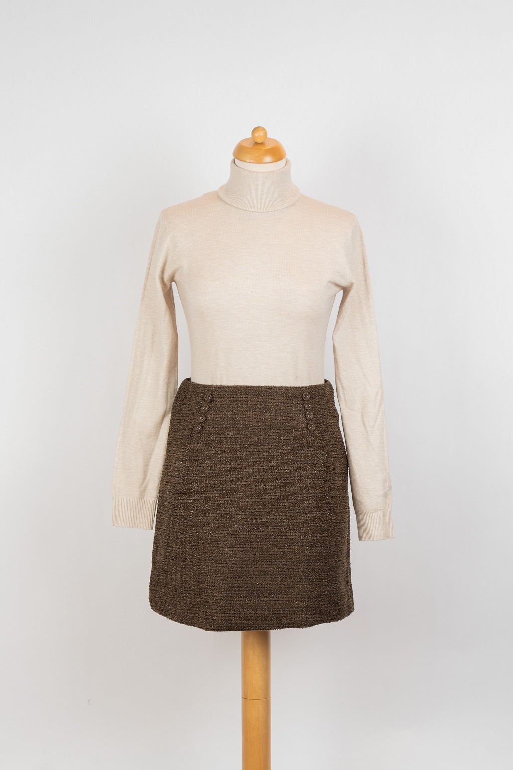 Donkerbruin bouclé rokje