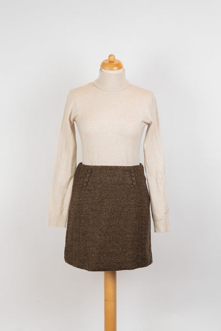 Donkerbruin bouclé rokje