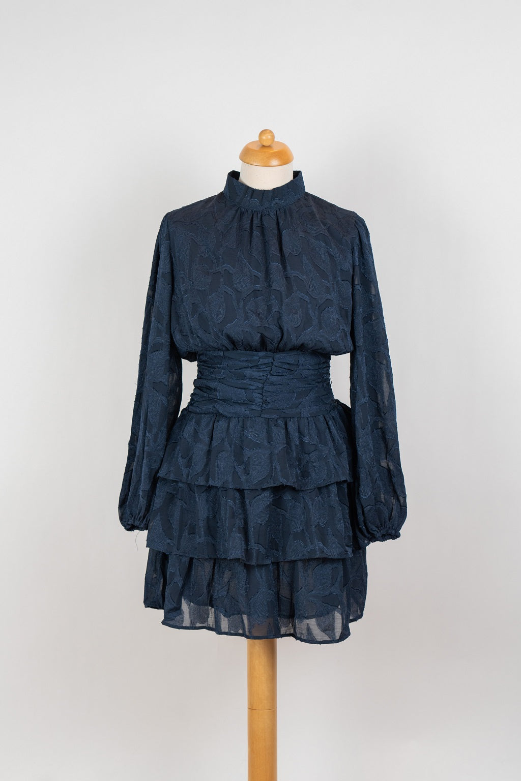 Donkerblauwe strokenjurk