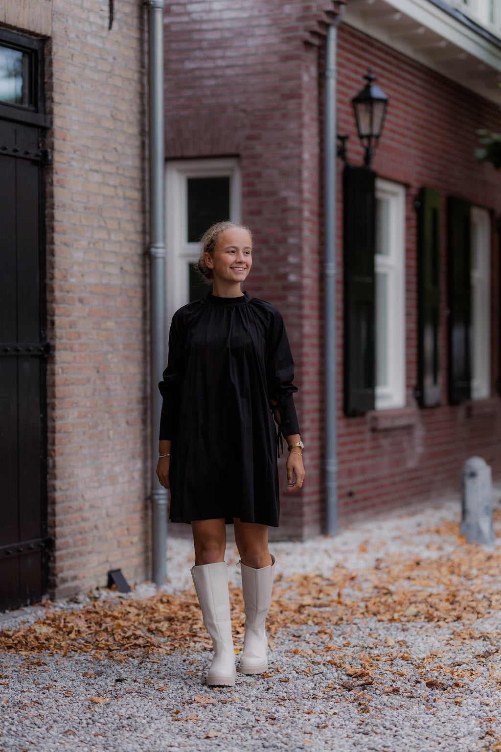 Zandkleur lange laars