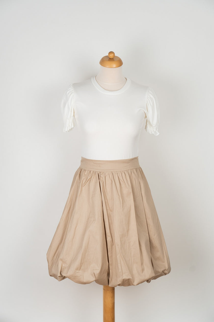 Zandkleurige ballonrok