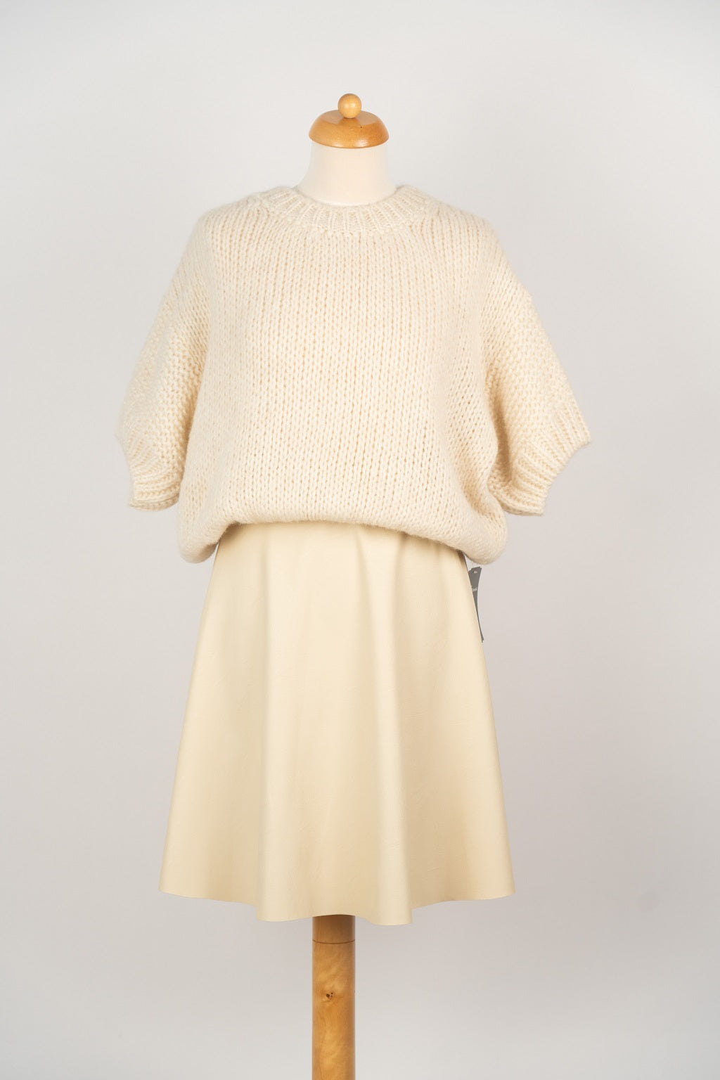 Zand klokkende lederlook rok