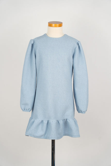 Lichtblauw bouclé jurkje
