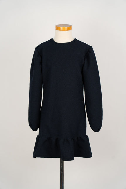 Donkerblauw bouclé jurkje