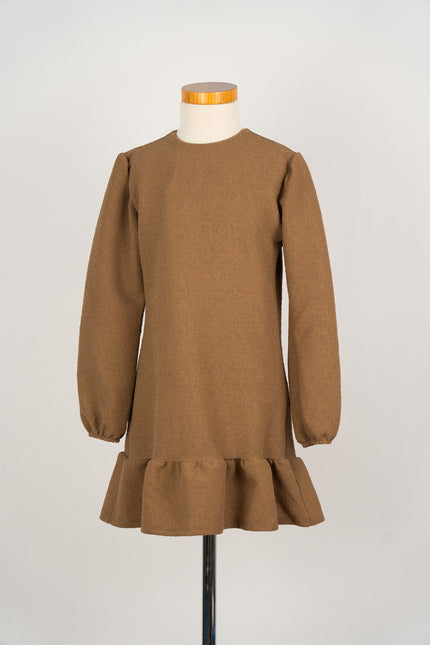 Bruin bouclé jurkje