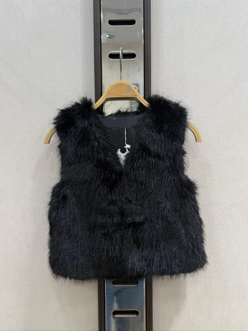 Zwart bont gilet