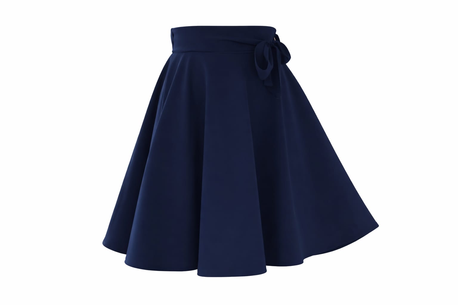 Donkerblauw rokje met strikceintuurtje