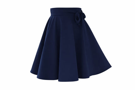 Donkerblauw rokje met strikceintuurtje