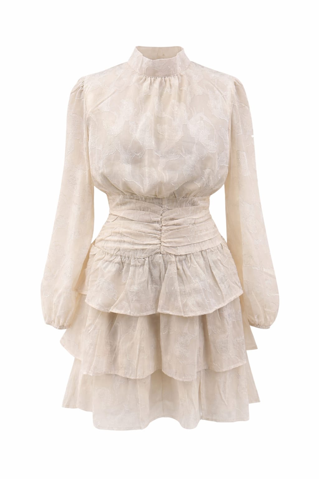 Zandkleur strokenjurk