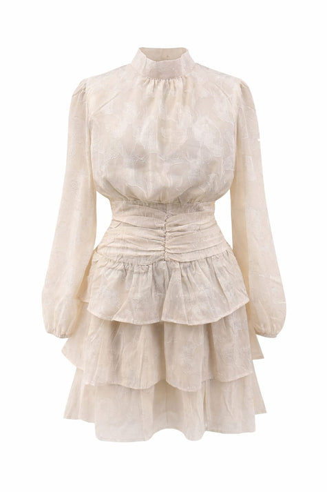 Zandkleur strokenjurk