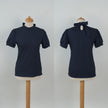 Donkerblauw shirt met strik