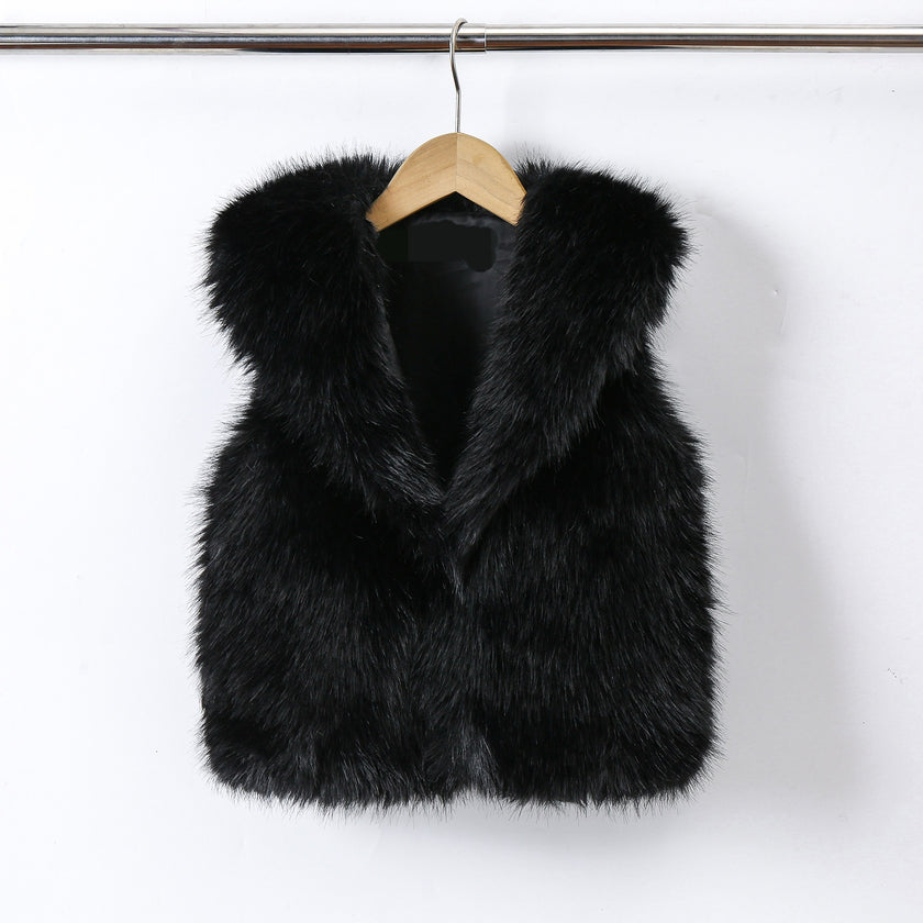 Zwart bont gilet
