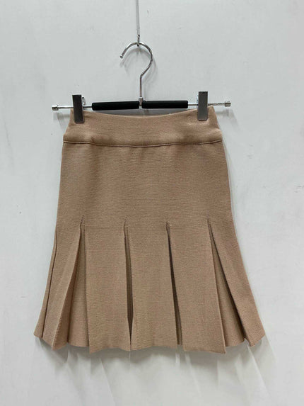 Camel gebreid plooirokje