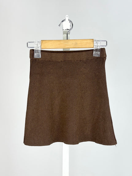 Bruin gebreid rokje