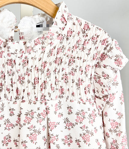 Oudroze gebloemd bloesje