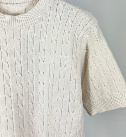 Zandkleur kabeltruitje