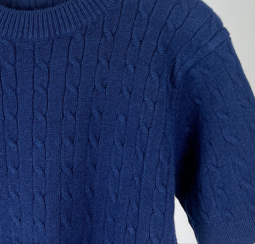 Donkerblauw kabeltruitje
