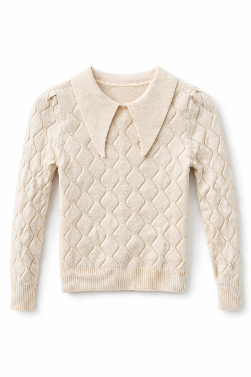 Beige truitje met kraag