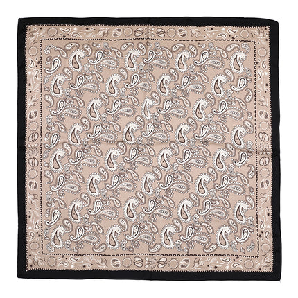 Sjaaltje zwart-beige-offwhite, paisly