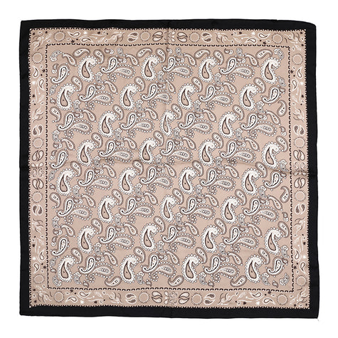 Sjaaltje zwart-beige-offwhite, paisly