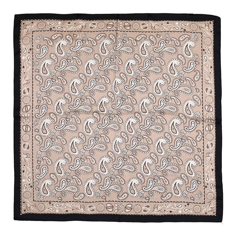 Sjaaltje zwart-beige-offwhite, paisly