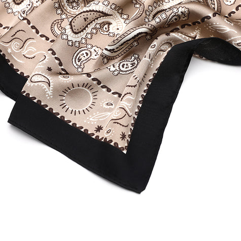 Sjaaltje zwart-beige-offwhite, paisly
